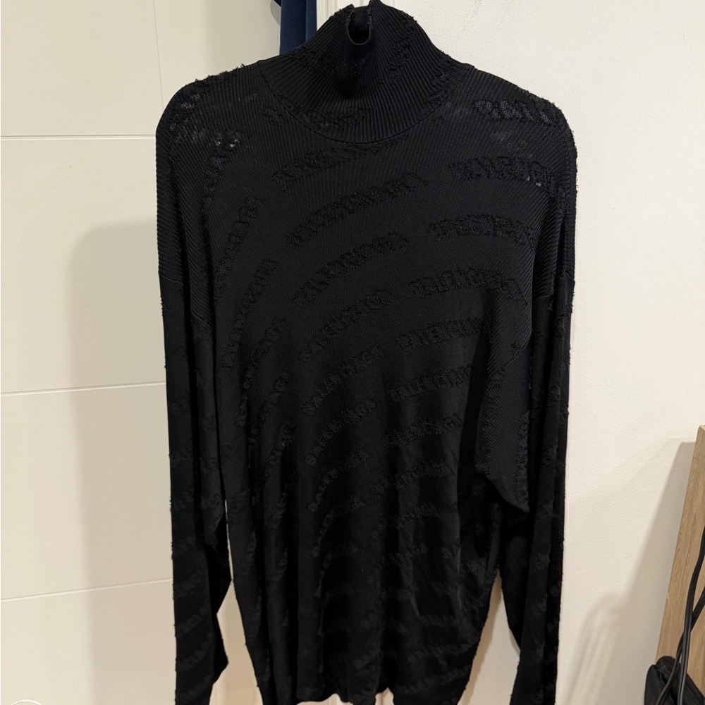 Balenciaga Black Ribbed Turtleneck Sweater